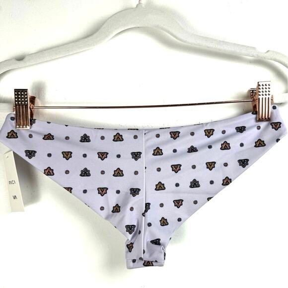 NWT RVCA Women's Foulard Cheeky Lavender Pattern Print Bikini Bottom Small - Picture 4 of 12